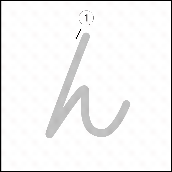 Stroke order for ん