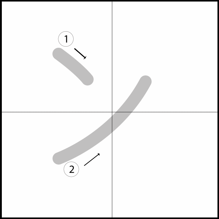 Stroke order for ン