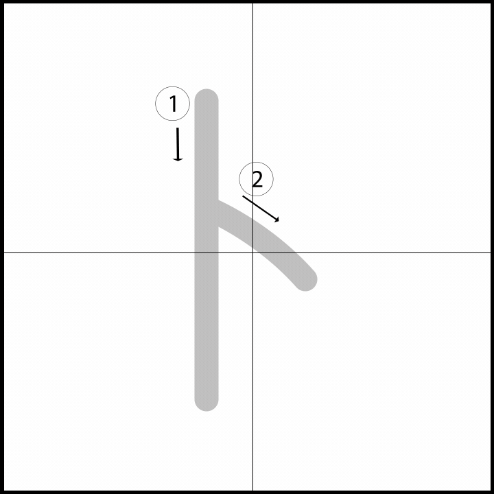 Stroke order for ト